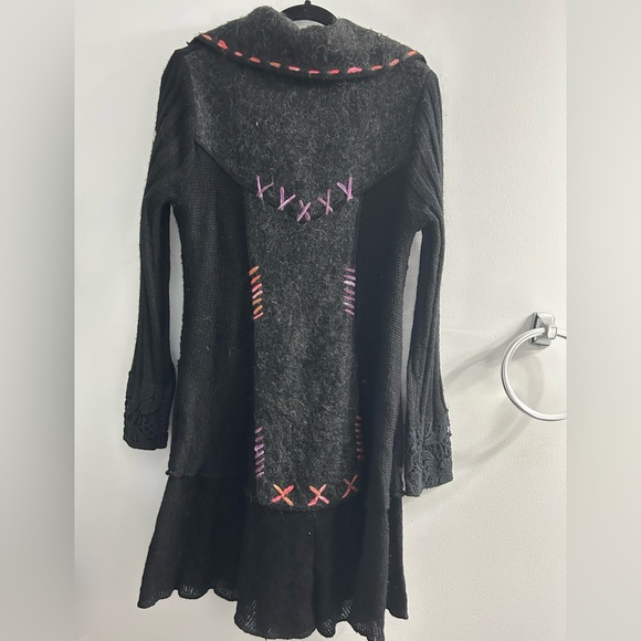 Felicity wool mohair cardigan unique embroidered sweater vintage - Picture 9 of 10